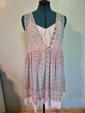 Maeve Floral Print Sleeveless Dress in Blue, Yellow & Navy